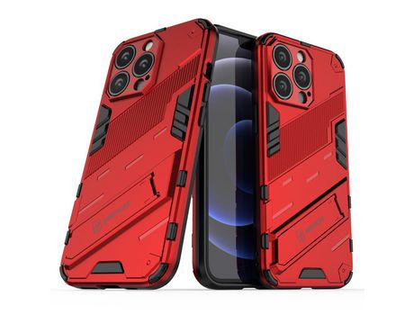 Funda TPU híbrida antiqueda con suporte rojo por iPhone 13 Pro 6.1