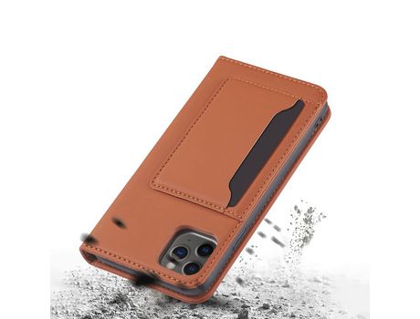 Carcasa TPU + PU con muleta marrom por Apple iPhone 12 Max/iPhone 12 Pro 6.1