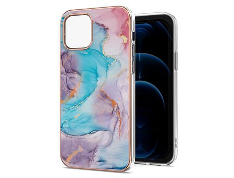 Funda TPU patrón de mármol a prueba de choques flexível mármol azul da via lácteos galvanizado por iPhone 13