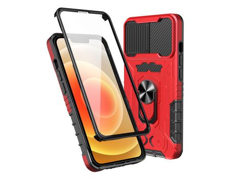 Funda TPU híbrido con suporte rojo por iPhone 13 6.1