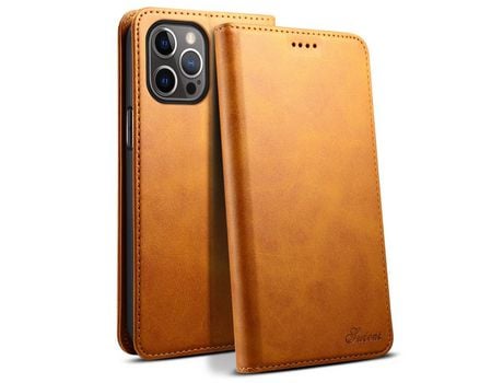 Funda PU absorción magnética caqui por iPhone 12/12 Pro 6.1