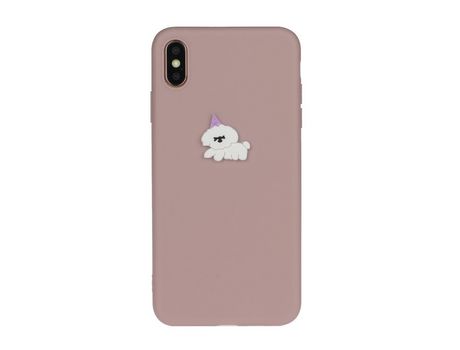 Carcasa TPU + PU boneca animal revestido perro por Apple iPhone XS/X 5.8