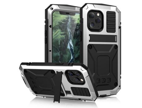 Carcasa y silicona + metal a prueba de choques à prova de poeira à prova d'Agua con muleta dinero por Apple iPhone 12 Pro/12