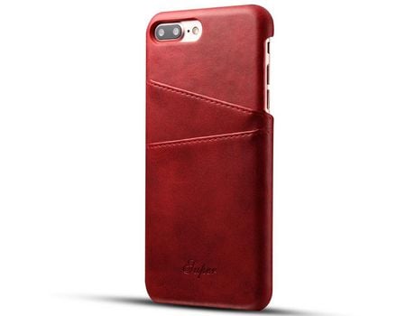Funda TPU + PU con slots de tarjeta rojo por iPhone 8 Plus 5.5 inch/7 Plus 5.5 inch