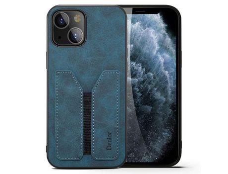 Funda TPU + PU con porta-tarjetas elástico azul por iPhone 13 mini 5.4
