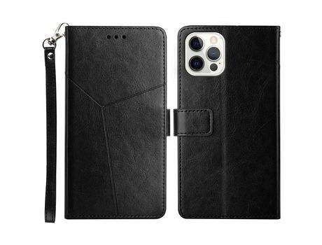Funda PU con soporte negro por iPhone 12/12 Pro 6.1