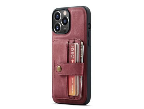 Funda TPU + PU JEEHOOD 2 en 1 desmontable rojo por iPhone 13 Pro 6.1