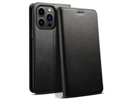 Funda PU Anti-lágrimas absorción magnética negro por iPhone 13 Pro Max 6.7