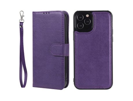 Funda PU + TPU anti-queda magnético removível 2 en 1 púrpura por iPhone 12/12 Pro 6.1