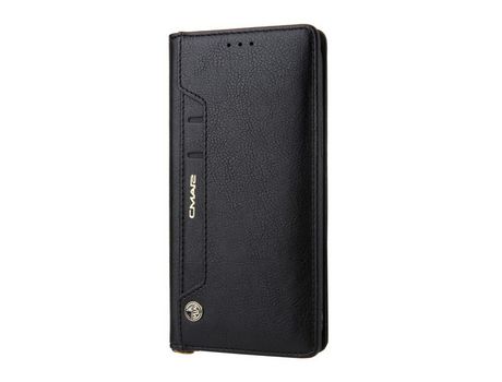 Carcasa PU con suporte por tarjeta negro por Apple iPhone 12 Pro Max