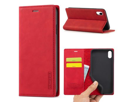 Carcasa PU forte magnético rojo por Apple iPhone XR