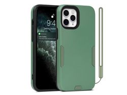 Funda TPU + PU 2 en 1 desmontable antiderrapante verde híbrido armado por iPhone 11 Pro 5.8