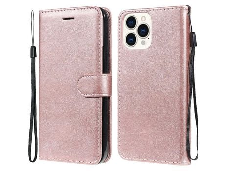 Funda PU + TPU Cerrar magnético con fundo y bandolera en ouro rosa por iPhone 13 Pro Max 6.7