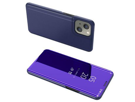 Funda PU galvanizado con fundo azul escuro por iPhone 13 6.1