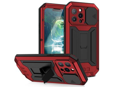 Funda TPU R-JUST con suporte rojo por iPhone 13 Pro 6.1