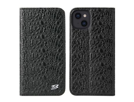 Funda PU + TPU textura de cocodrilo con suporte negro por iPhone 13 6.1