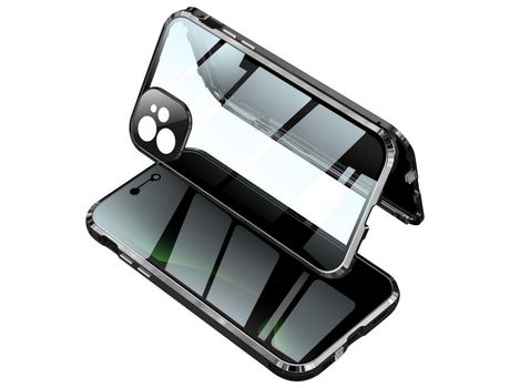 Carcasa de estructura de metal quadro de instalación de bloqueio lente anti-peep negro por Apple iPhone 12 Pro