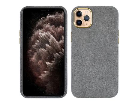 Funda TPU + PU cinza por iPhone 11 Pro Max 6.5
