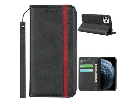 Carcasa PU textura auto-absorvida con apoyo y dibujo negro por Apple iPhone 11 Pro 5.8