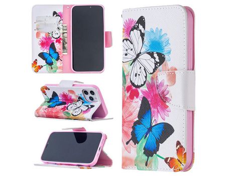 Carcasa PU impresión patrón polillas por Apple iPhone 12 Pro/12 Max 6.1