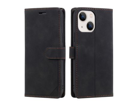 Funda PU + TPU escanear anti-roubo con suporte negro por iPhone 13 mini 5.4