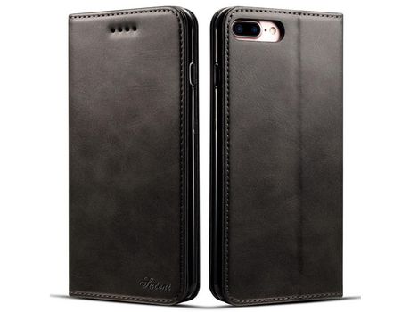 Funda PU absorción magnética con soporte negro por iPhone 7 Plus/8 Plus 5.5 inch