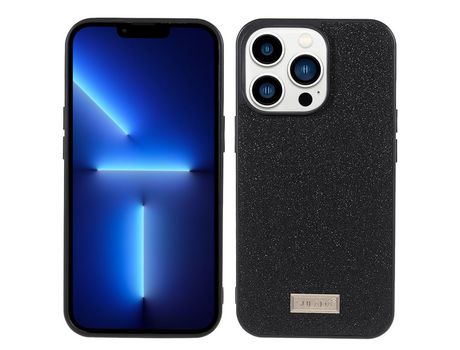 Funda TPU + PU SULADA Anti-lágrimas glitter negro por iPhone 13 Pro Max 6.7