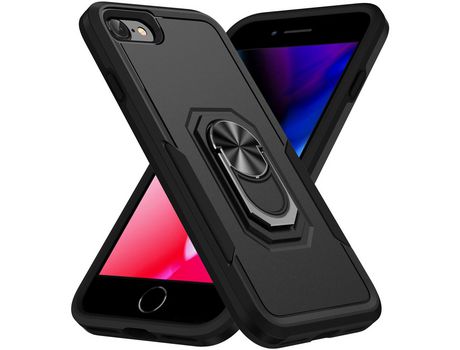 Funda TPU con suporte dobrável negro negro por iPhone SE (2022)/SE (2020)/7/8 4.7