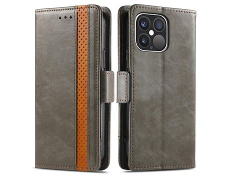 Funda PU + TPU emenda cinza por iPhone 13 Pro Max 6.7