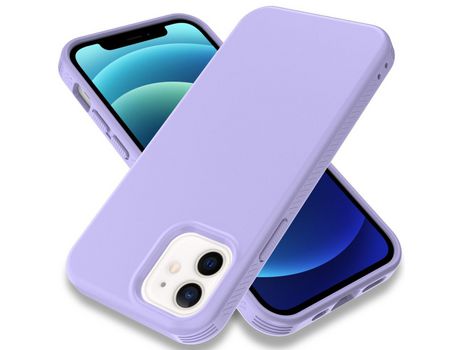 Funda TPU fino a prueba de choques anti-impresión digital púrpura claro por iPhone 12/12 Pro 6.1