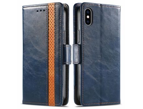 Funda PU CASENEO a prueba de choques azul por iPhone XS Max 6.5