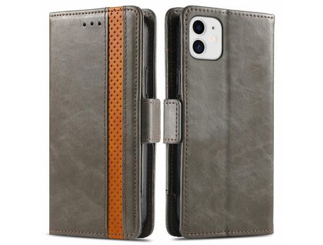 Funda PU CASENEO con soporte cinza por iPhone 12 mini 5.4