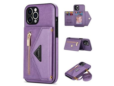 Funda PU N.BEKUS con muleta y tanga púrpura por iPhone 12 Pro Max 6.7