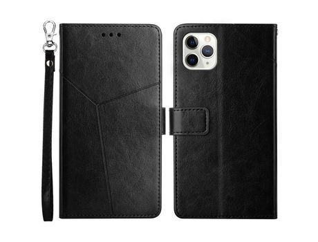 Funda PU patrón de linhas en forma de y negro por iPhone 11 Pro 5.8