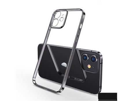 Carcasa TPU ultra fino transparente con estrutura de galvanoplastia negro por Apple iPhone 11 Pro Max 6.5
