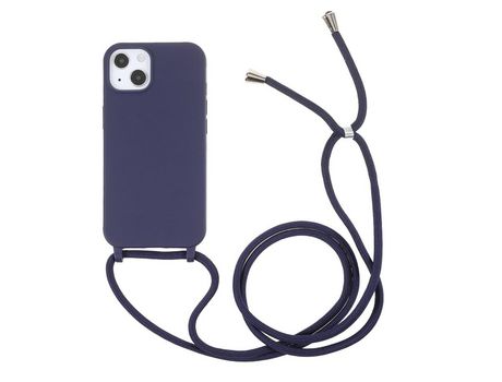 Funda TPU Anti-lágrimas con bandolera ajustável azul escuro por iPhone 13 6.1