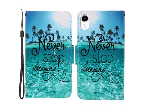 Funda PU con suporte magnético forte nunca pare de sonhar por iPhone XR 6.1