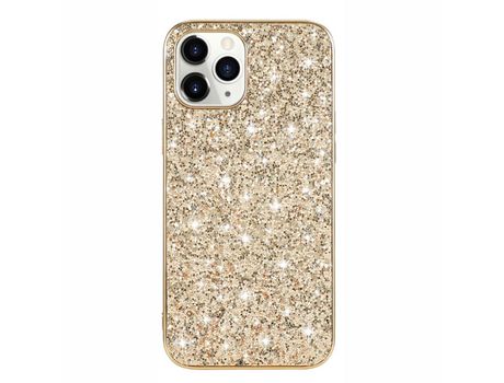 Carcasa TPU híbrido quadro cintilante lantejoulas ouro por Apple iPhone 12 Pro/iPhone 12 Max 6.1