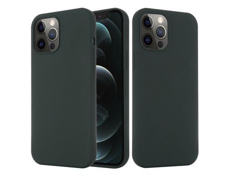 Carcasa silicona absorción magnética líquida verde oscuro por Apple iPhone 12/12 Pro seguro magnético