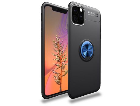 Carcasa TPU con estribo por anel de dedo negro/azul por Apple iPhone XS/X 5.8 pouces (2019)