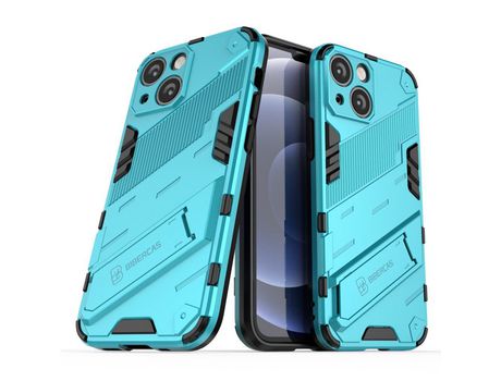 Funda TPU camada dupla resistente con suporte azul claro por iPhone 13 mini 5.4