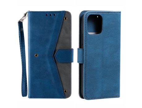 Funda PU + TPU decorazón rebite con fundo azul por iPhone 13 6.1