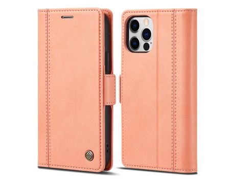 Funda PU + TPU LC.IMEEKE a prueba de choques con suporte de ouro rosa por iPhone 13 Pro Max 6.7