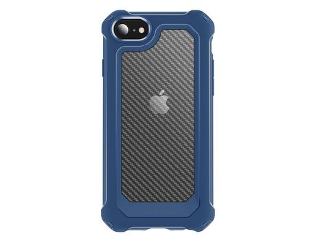 Carcasa TPU híbrido de textura de fibra de carbono azul por Apple iPhone 7/8/SE (2nd Gen)