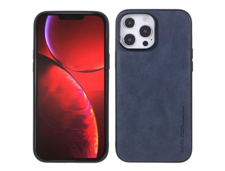 Funda TPU + PU X-LEVEL elegante retro azul escuro por iPhone 13 Pro 6.1