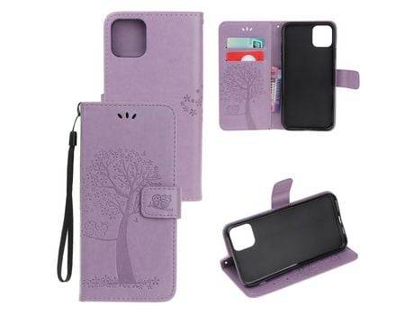 Carcasa PU coloruja de árbol roxo claro por Apple iPhone XR 6.1 pouces (2019)