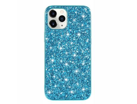 Carcasa TPU híbrido quadro cintilante lantejoulas azul por Apple iPhone 12 Pro Max 6.7
