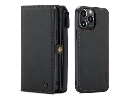 Funda PU + TPU CASEME superfície fosca removível 2 en 1 negro por iPhone 13 Pro Max 6.7