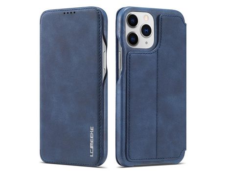 Funda PU LC.IMEEKE vintage con suporte y porta-tarjetas azul por iPhone 13 Pro 6.1
