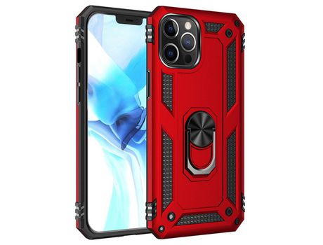 Carcasa TPU combinación de armadura con muleta rojo por Apple iPhone 12 Pro Max